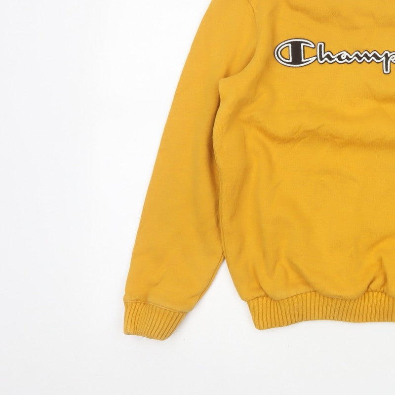 Additional view of Champion boys’ yellow 11-12 years logo crew neck pullover sweatshirt