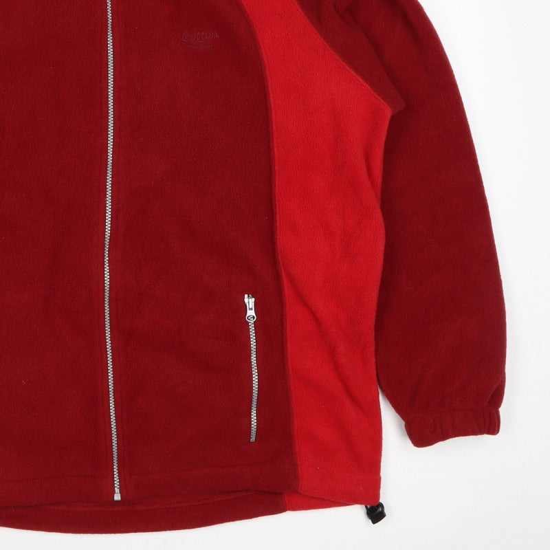 Cotton Traders Men's Red XL Fleece Full Zip Jacket Zipped Pockets