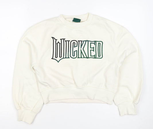 Wicked Girls Ivory Embroidered Logo Pullover Jumper 11-12 Years
