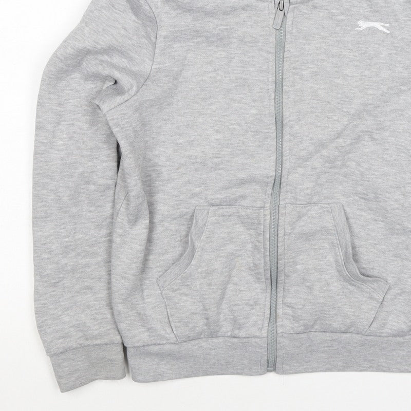 Slazenger Boys Grey Full Zip Hoodie 11-12 Years Fleece Logo