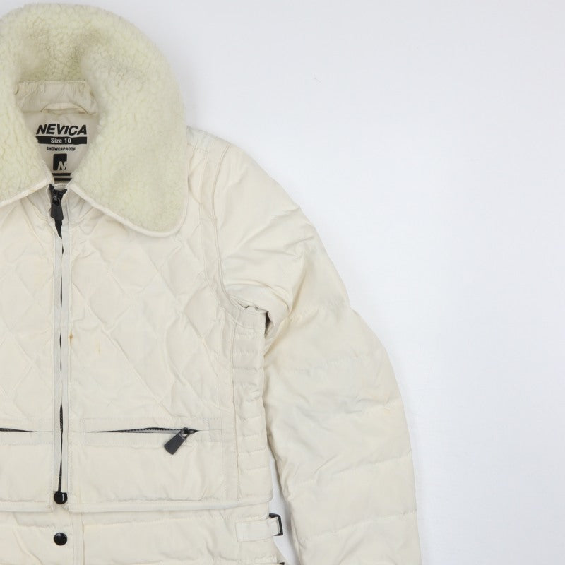 Nevica Women Ivory UK 10 Ski Jacket Puffer Quilted Down Hooded