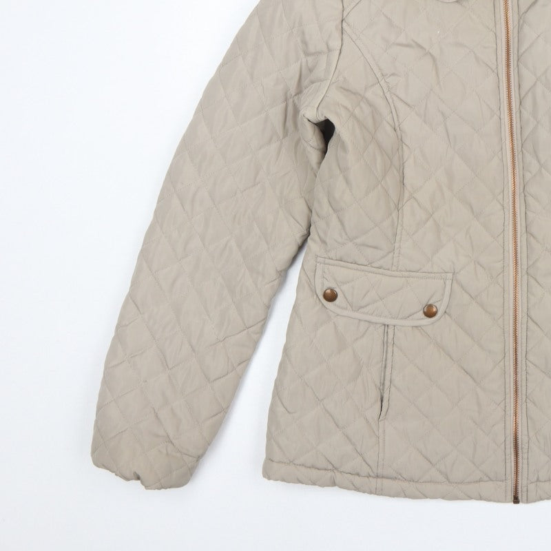 Moda at George Women’s Beige UK 14 Quilted Padded Zip Jacket