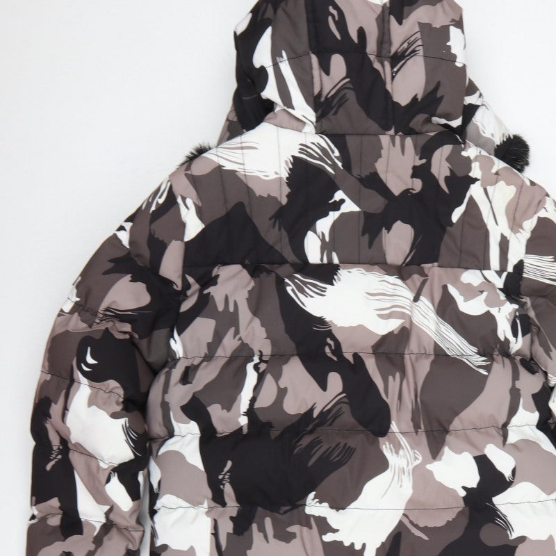 Additional view of KWD Men's Multicoloured S Camo Puffer Jacket Hood Faux Fur Trim