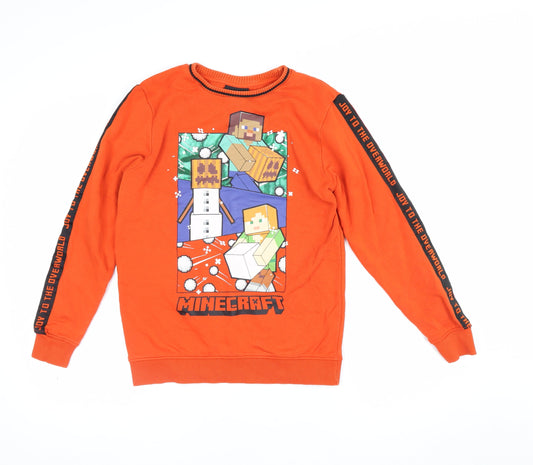 Minecraft Boys Orange Graphic Print Pullover Sweatshirt 11-12 Years