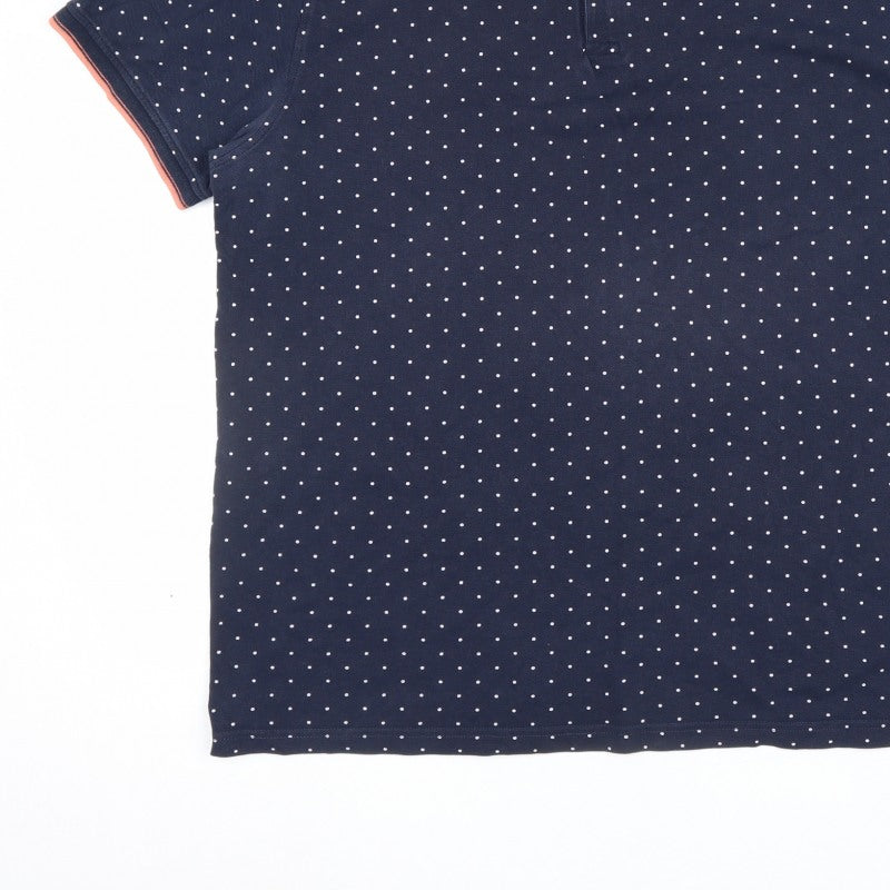 Additional view of Racing Green Men's Blue L Polka Dot Cotton Short Sleeve Polo Shirt