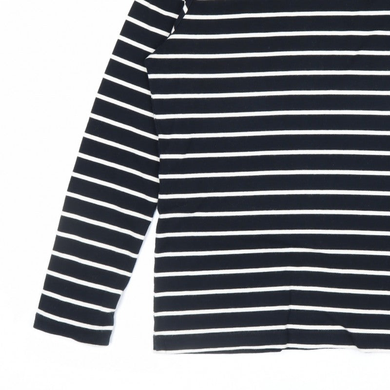 Wallis Women’s Black White Striped Cotton Jersey Long Sleeve Top UK 14