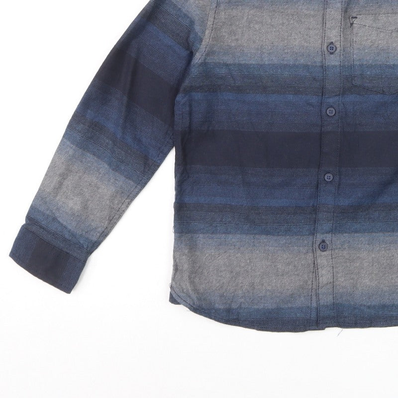Additional view of Marks and Spencer boys’ blue striped button-up shirt 7-8 years long sleeve