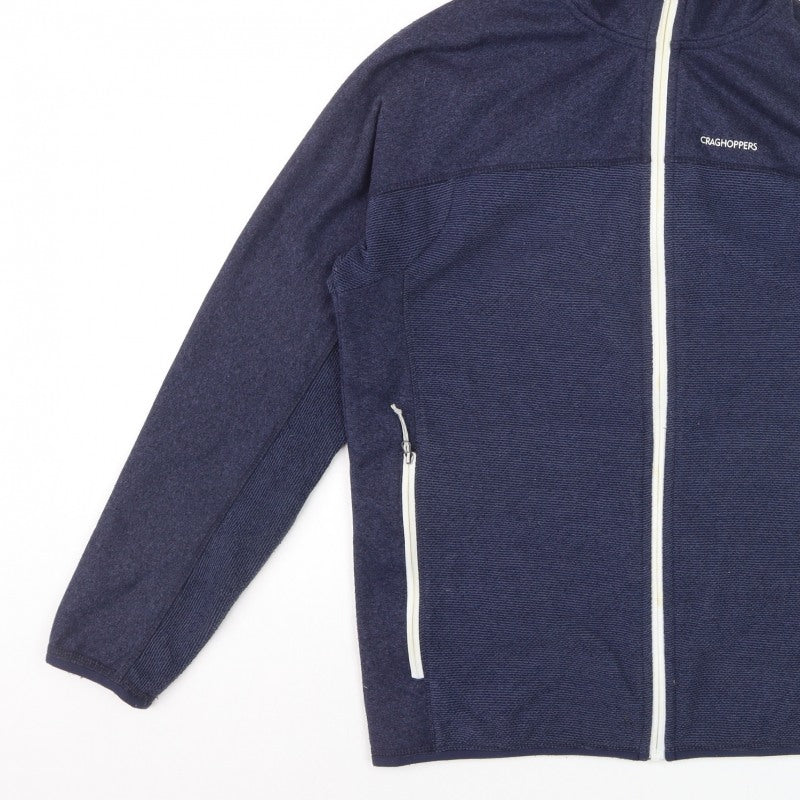 Craghoppers Men’s Blue M Full Zip Hooded Fleece Hiking Hoodie