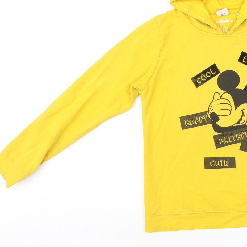 Additional view of Staccato girls’ yellow mickey mouse pullover hoodie 11-12 years graphic