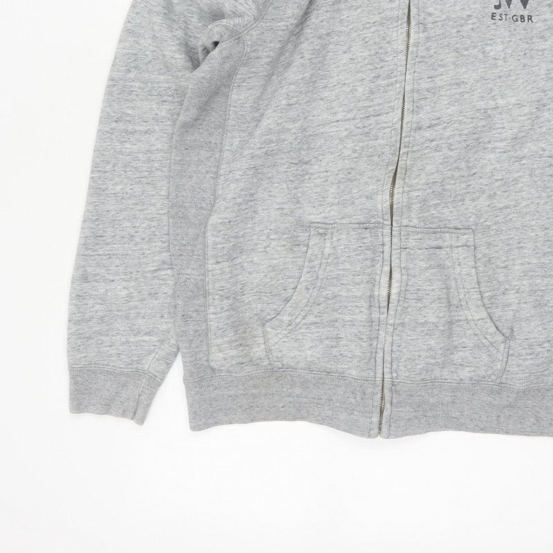 Jack Wills Men’s Grey XL Full Zip Logo Hoodie Fleece