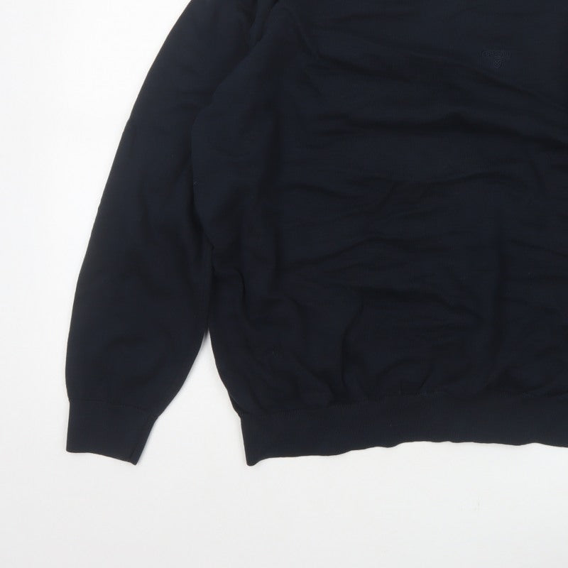 Barbour Men’s Navy Blue XXL Cotton Crew Neck Logo Pullover Jumper