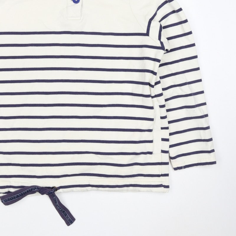 Joules Women’s Multicoloured Stripe Size 14 Nautical Button Sweatshirt