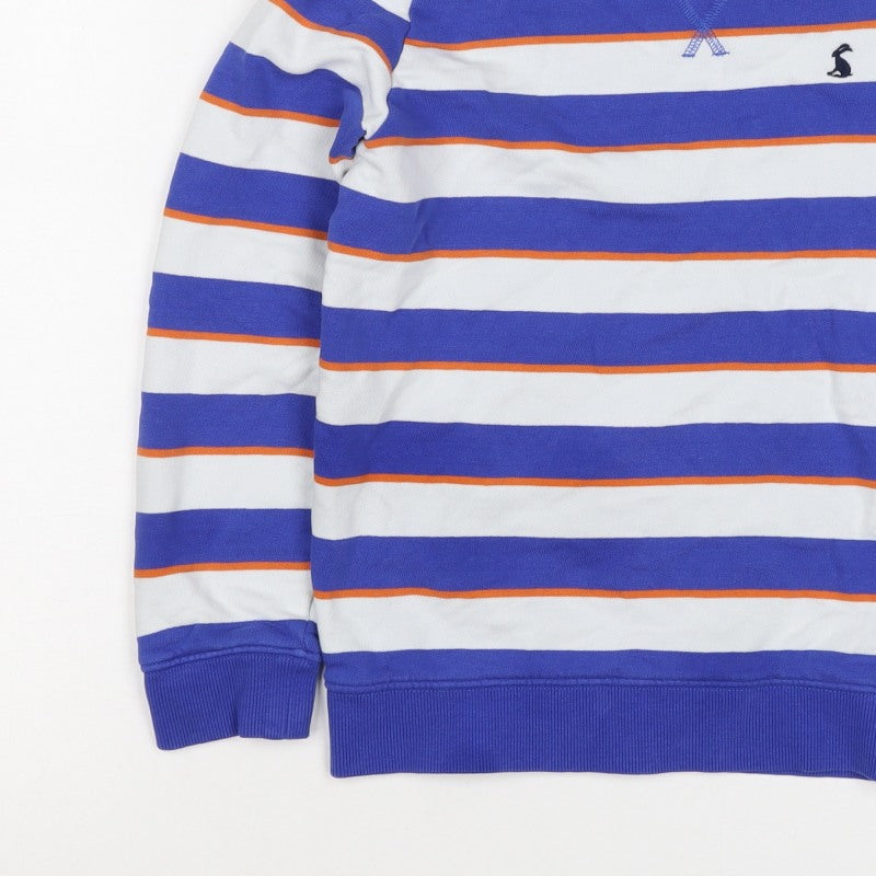 Joules Boys Blue Stripe Cotton Pullover Sweatshirt 5-6 Years