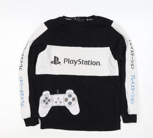 George Boys Black PlayStation Graphic Pullover Sweatshirt 12-13 Years