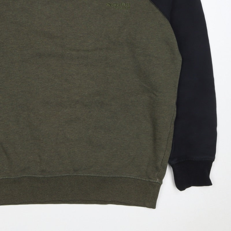 Superdry Men’s Green Black L Pullover Crew Neck Logo Sweatshirt