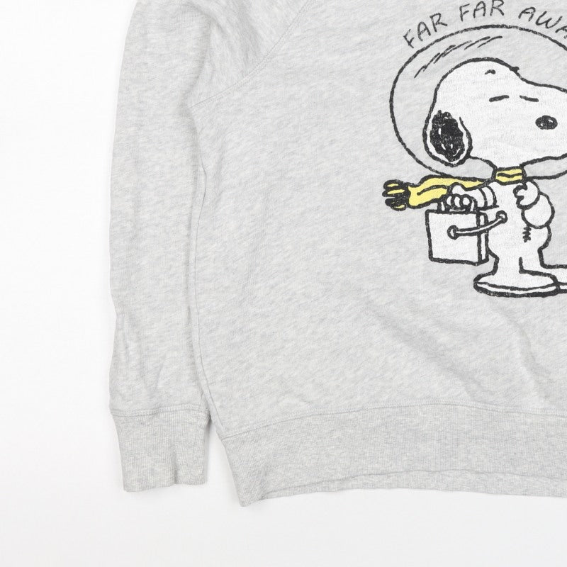C&A Women Grey M Snoopy Peanuts Graphic Pullover Sweatshirt