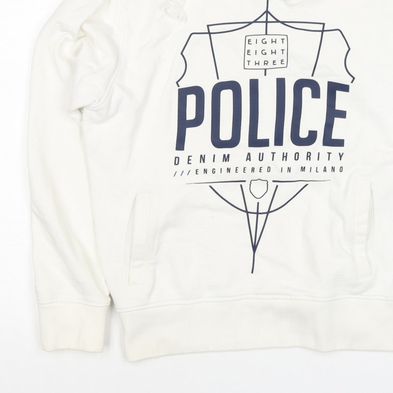 Eight Eight Three Police Men’s Ivory M Pullover Graphic Hoodie