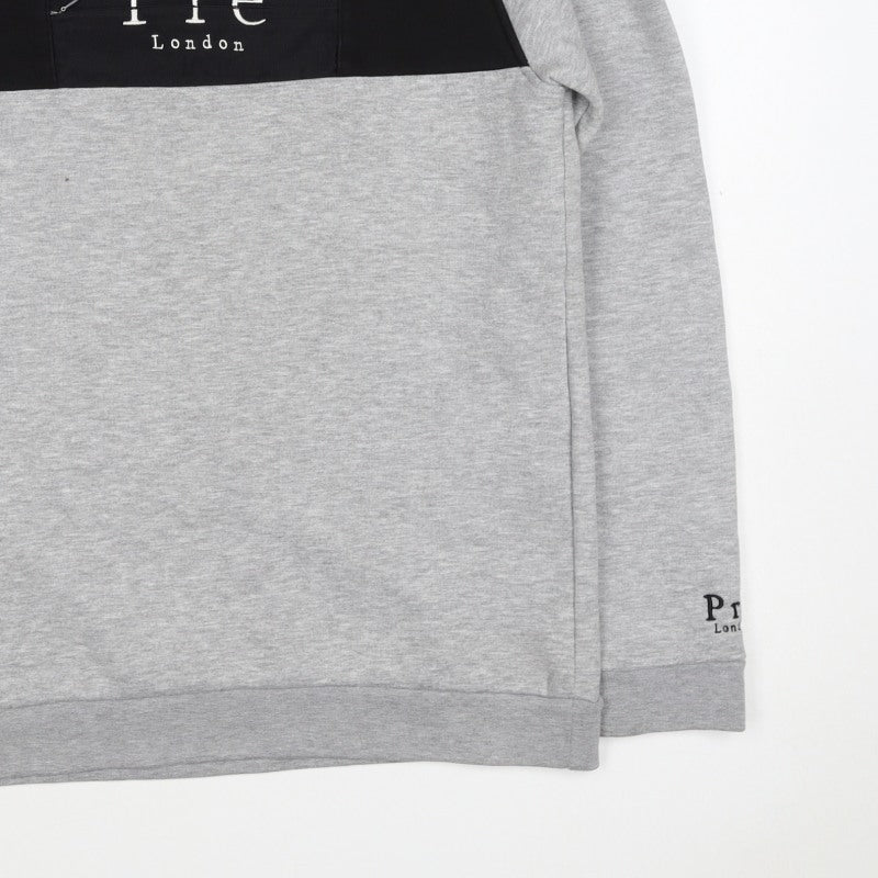 Additional view of Prè London Men’s Grey M Crew Neck Logo Panel Sweatshirt