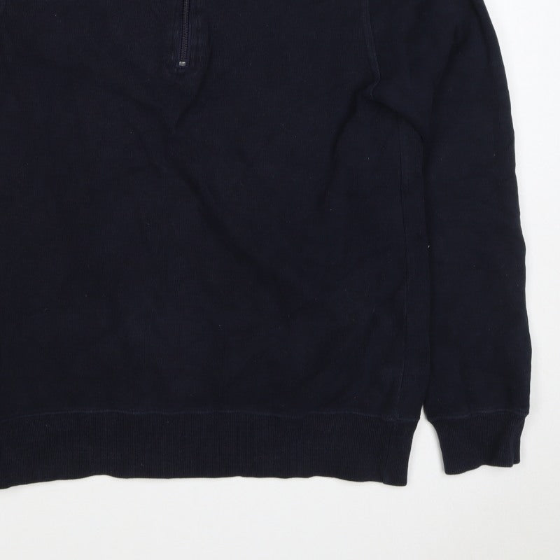 Additional view of John Partridge Men’s Black S Half Zip High Neck Cotton Sweatshirt