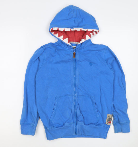 Fat Face Boys Blue 10-11 Years Full Zip Shark Hoodie Cotton