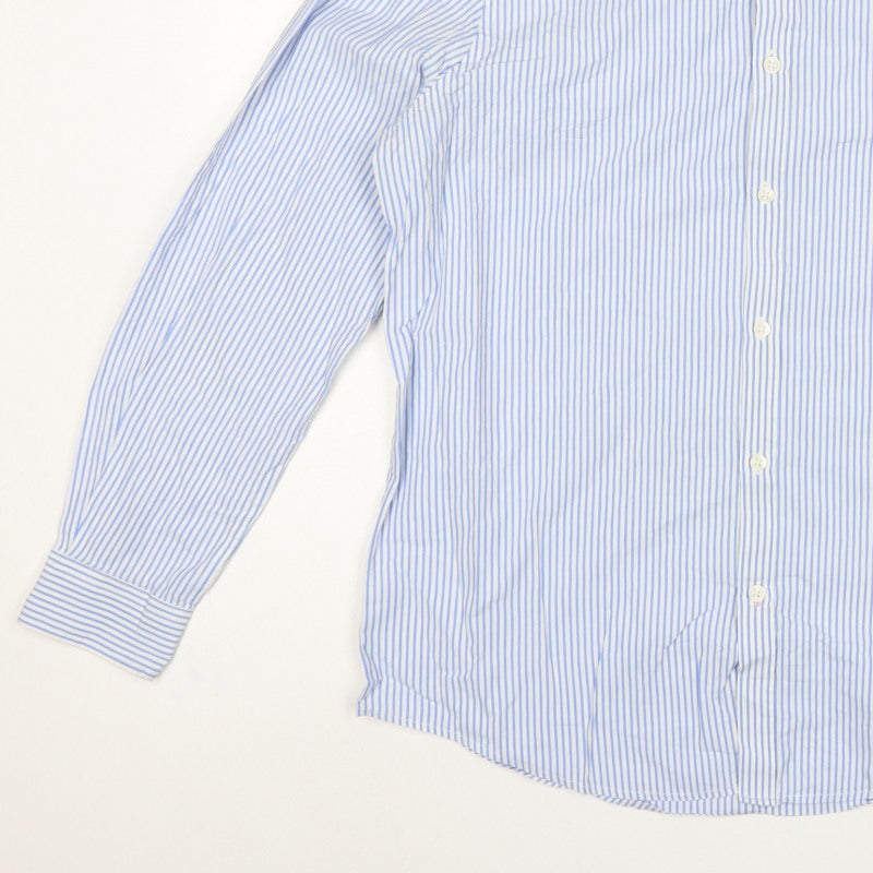 Crew Clothing Company Men’s Blue White Stripe Classic Fit Shirt L