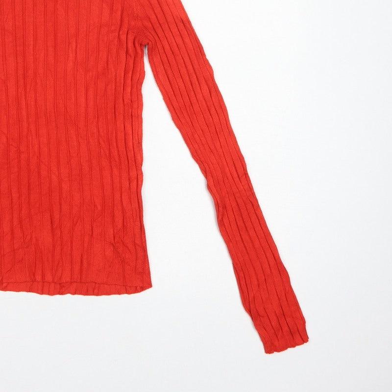 Miss Selfridge Women Red UK 10 Ribbed Roll Neck Slim Jumper
