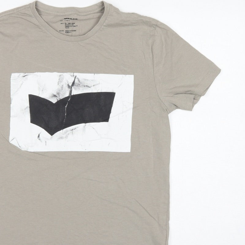 Additional view of GAS Men’s Beige M Graphic Art Crew Neck Short Sleeve T-Shirt