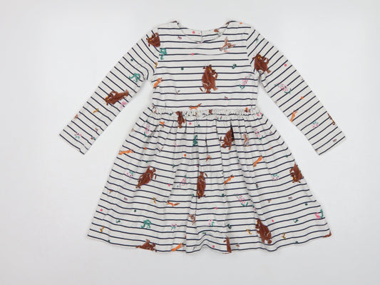 Joules Girls Multicoloured 6 Years Gruffalo Striped Fit & Flare Dress
