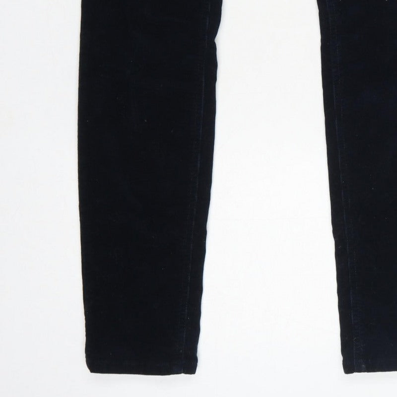 H&M L.O.G.G. Women Blue Corduroy Skinny Trousers Size 10