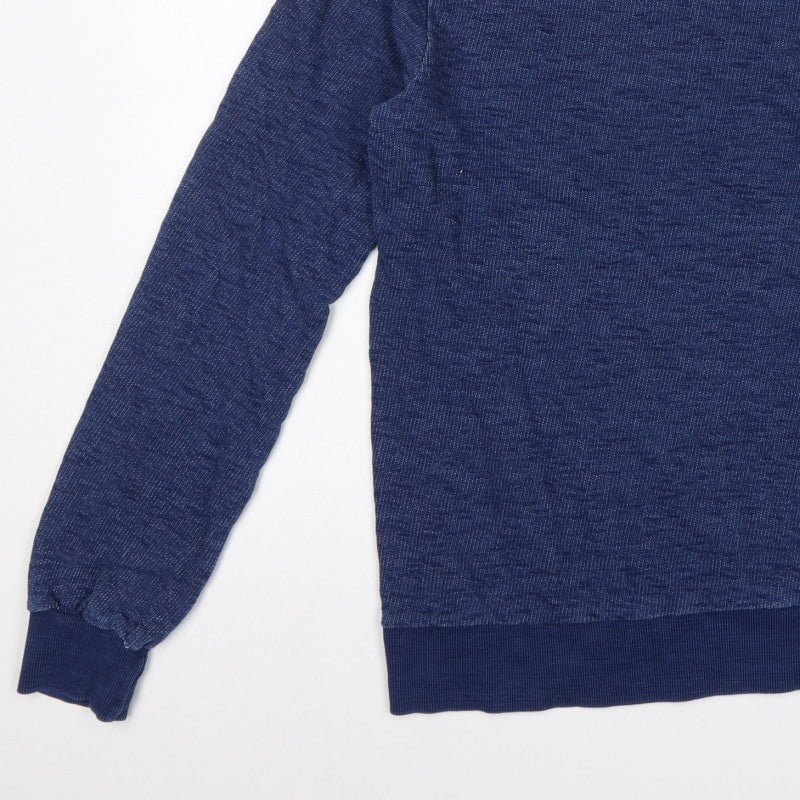 Revolution Men’s Blue Small Crew Neck Cotton Pullover Sweatshirt