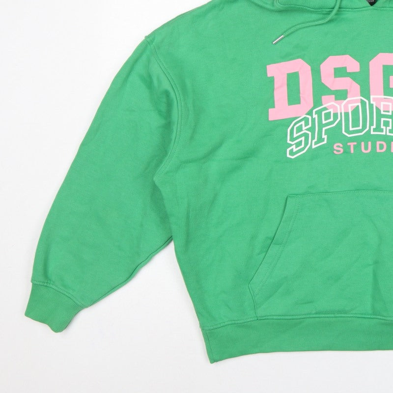 Boohoo Women's Green S Pullover Hoodie DSGN Sports Graphic Fleece