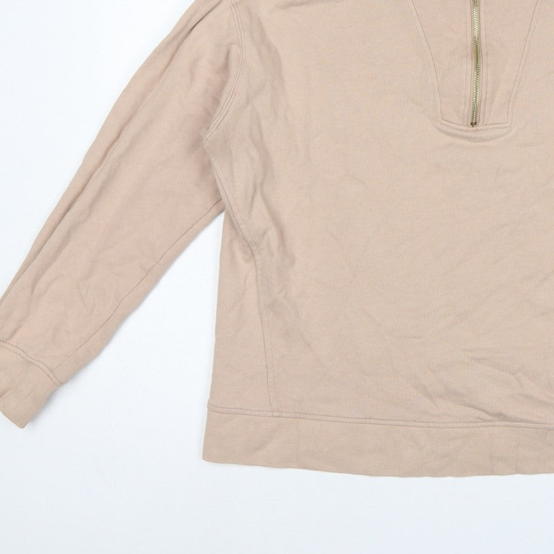 Joules Women Beige UK 14 Pullover Sweatshirt Gold 1/2 Zip