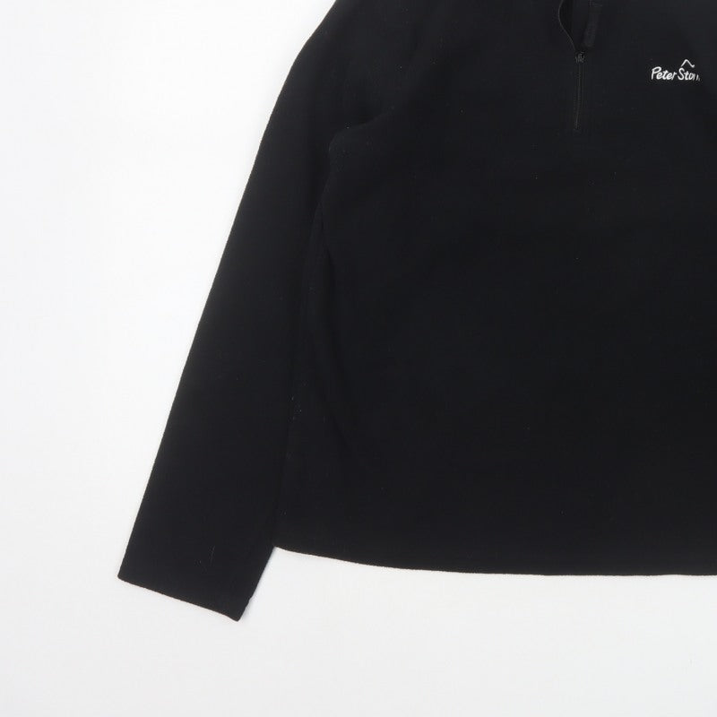 Peter Storm Boys Black 13 Years 1/4 Zip Fleece Pullover Sweatshirt