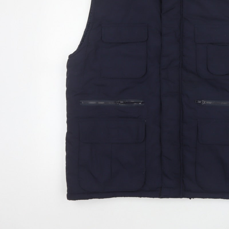 Boston 103 Men's Blue M Padded Utility Waistcoat Corduroy Trim