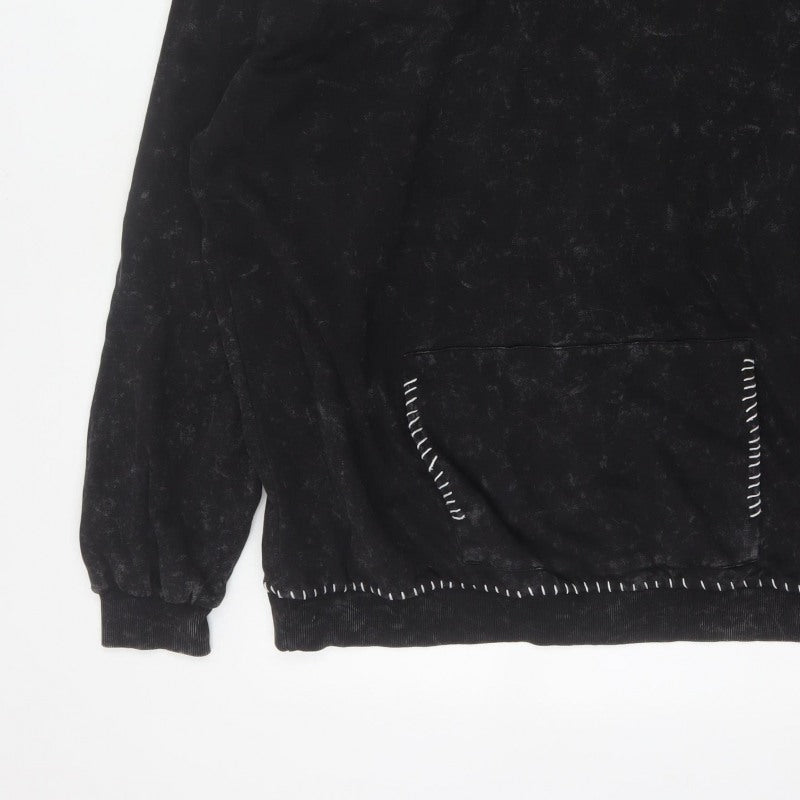 Additional view of boohooMAN Men’s Black L Pullover Hoodie Fleece Whipstitch