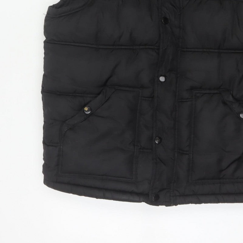 New Look Men Black M Hooded Quilted Puffer Gilet Bodywarmer