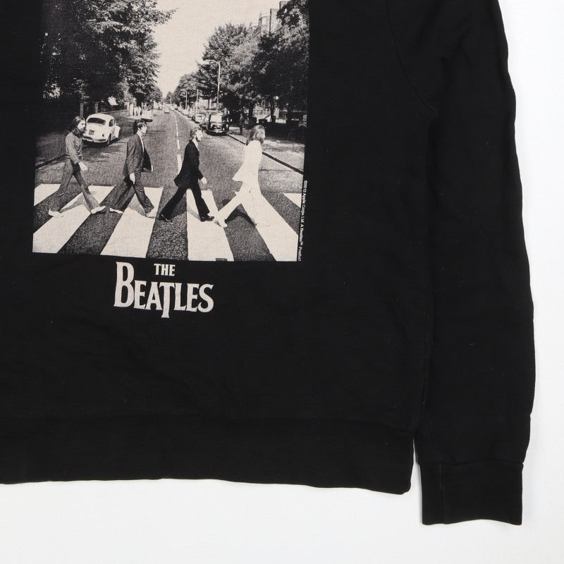 Additional view of The Beatles Men’s Black L Abbey Road Graphic Print Crew Neck Sweatshirt