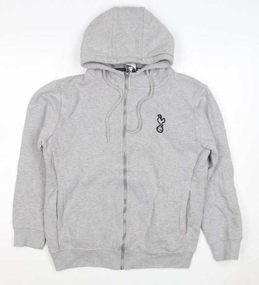 Tottenham Hotspur Boys Grey Size 16 Full Zip Hooded Hoodie