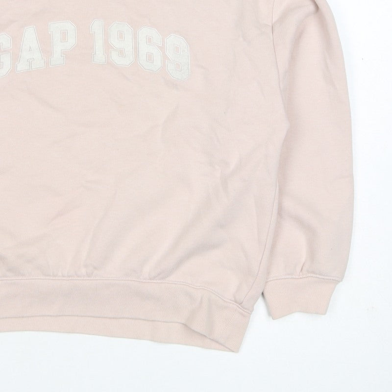 Gap Kids Girls Beige XL 12-13 Years Pullover Logo Sweatshirt