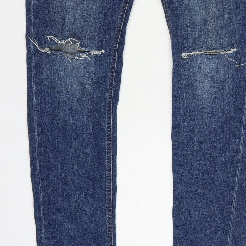 Additional view of Next Men's Blue W32 L31 Skinny Distressed Stretch Denim Jeans