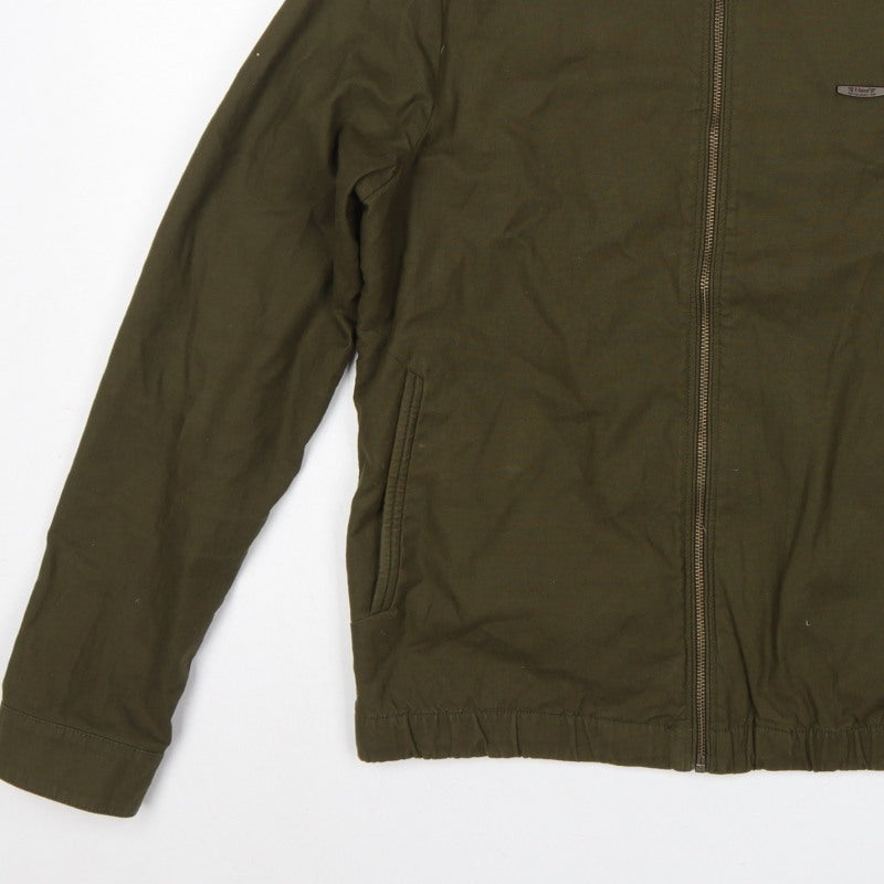 Additional view of T-Base Men's Green Small Cotton Stretch Basic Zip Jacket Lined