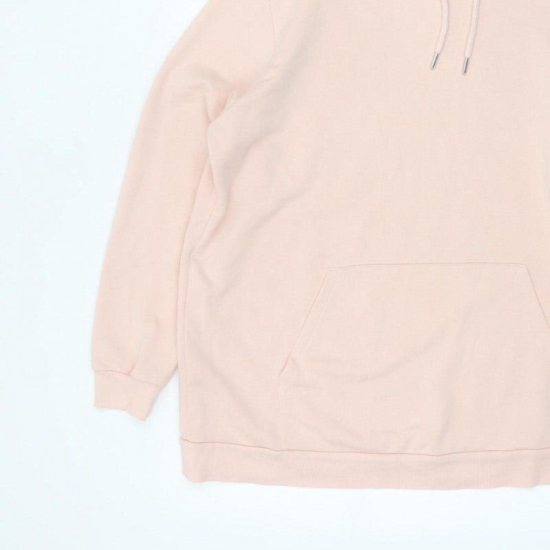 Marks and Spencer Women Pink UK 18 Pullover Hooded Fleece Hoodie
