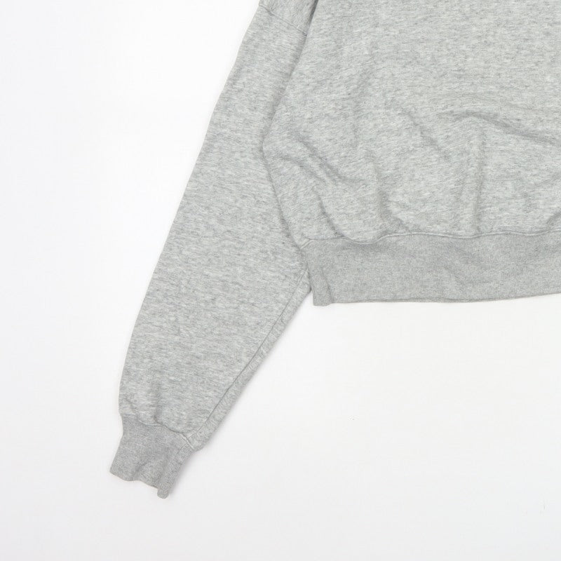 Champion Women Grey Logo Cropped Pullover Sweatshirt Size L