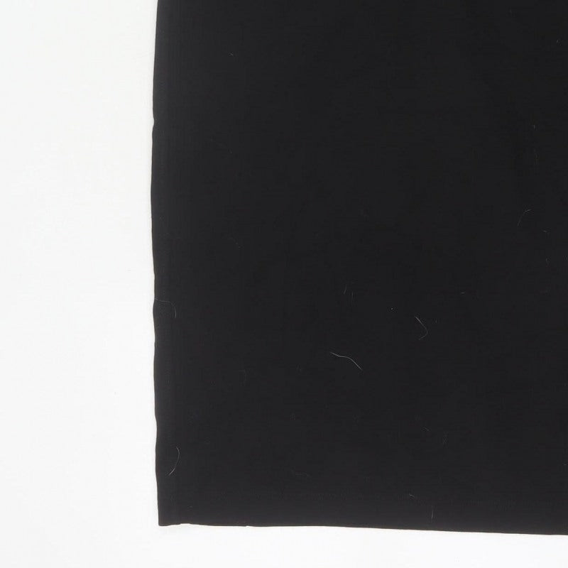 Marks and Spencer Women Black UK 12 Pencil Knee Length Stretch Skirt
