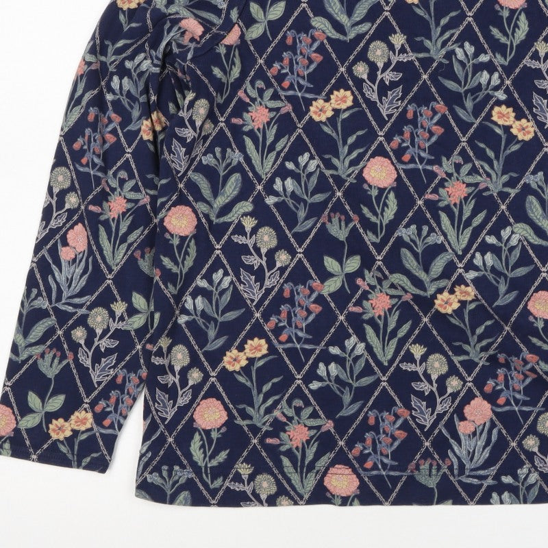 Joules Women's Multicoloured Floral UK 16 Long Sleeve Cotton Jersey T-Shirt