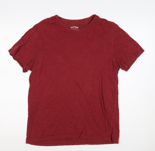 FatFace Men’s Red Cotton Crew Neck Logo T-Shirt Size M