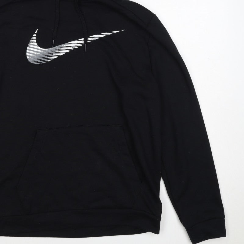 Nike Womens Black M Pullover Hoodie Dri-FIT Swoosh Logo