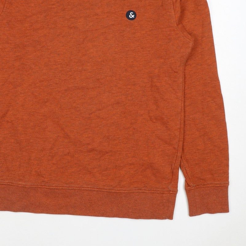 Additional view of Jack & Jones Men's Orange S Crew Neck Logo Fleece Sweatshirt