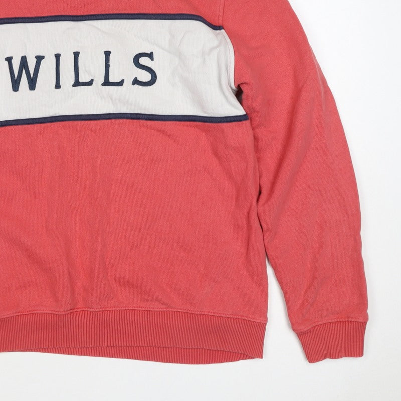 Jack Wills Women’s Red L Colourblock Logo Crew Neck Sweatshirt