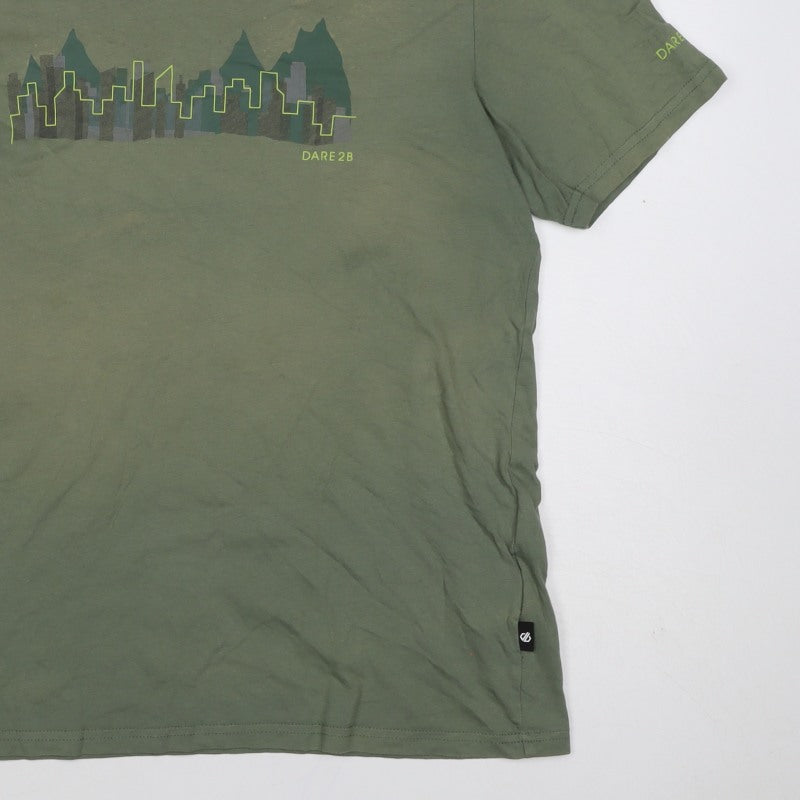 Additional view of Dare 2b men’s green l crew neck city mountain graphic t-shirt